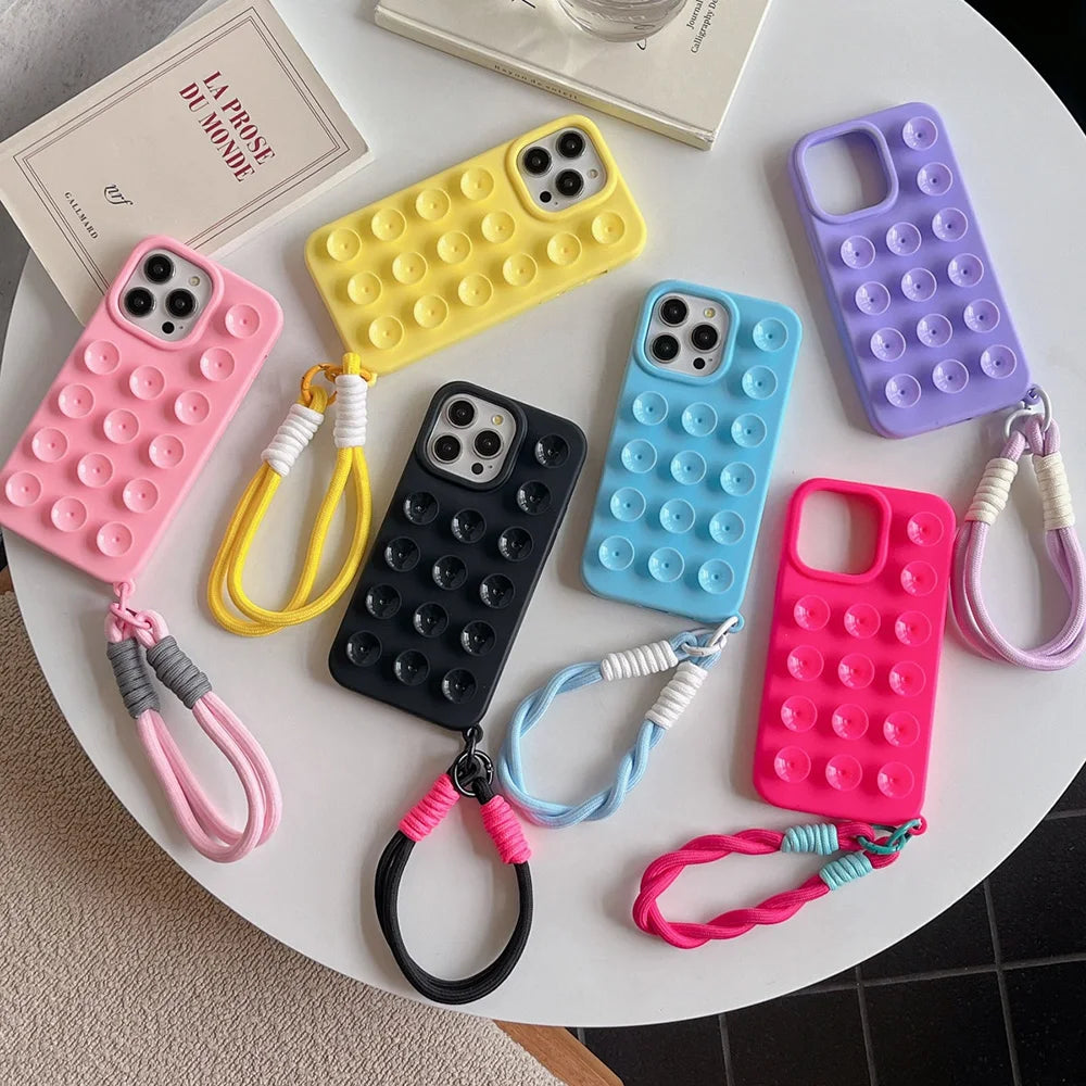Suction Cup Soft Phone Case For iPhone V2