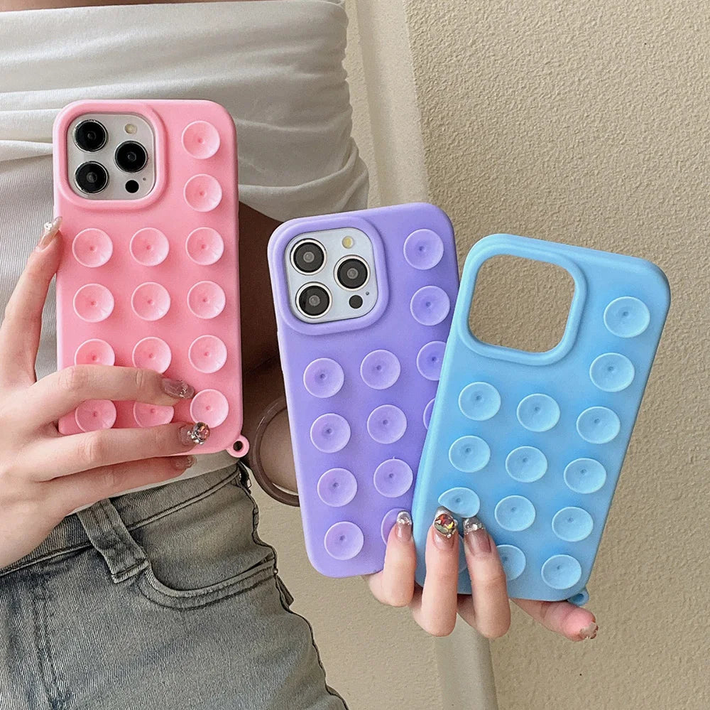 Suction Cup Soft Phone Case For iPhone V2