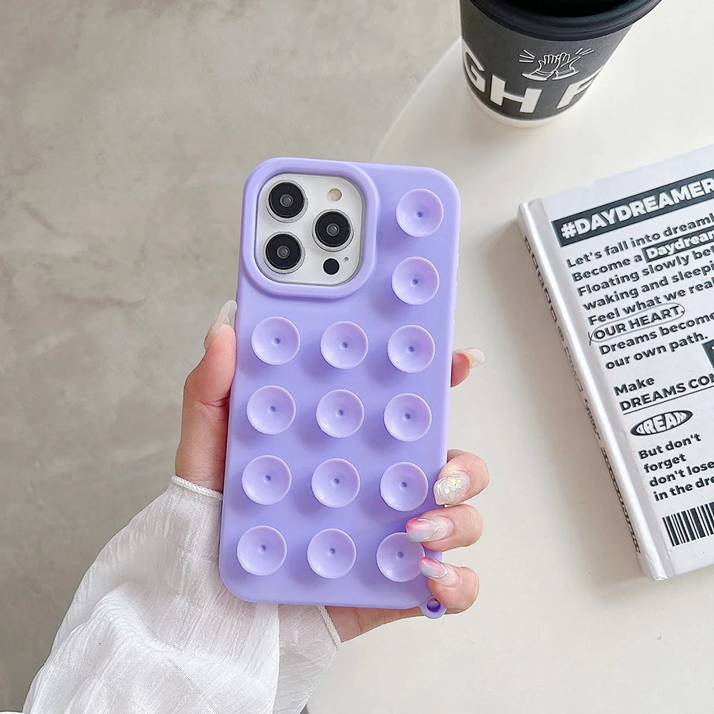 Suction Cup Soft Phone Case For iPhone V2