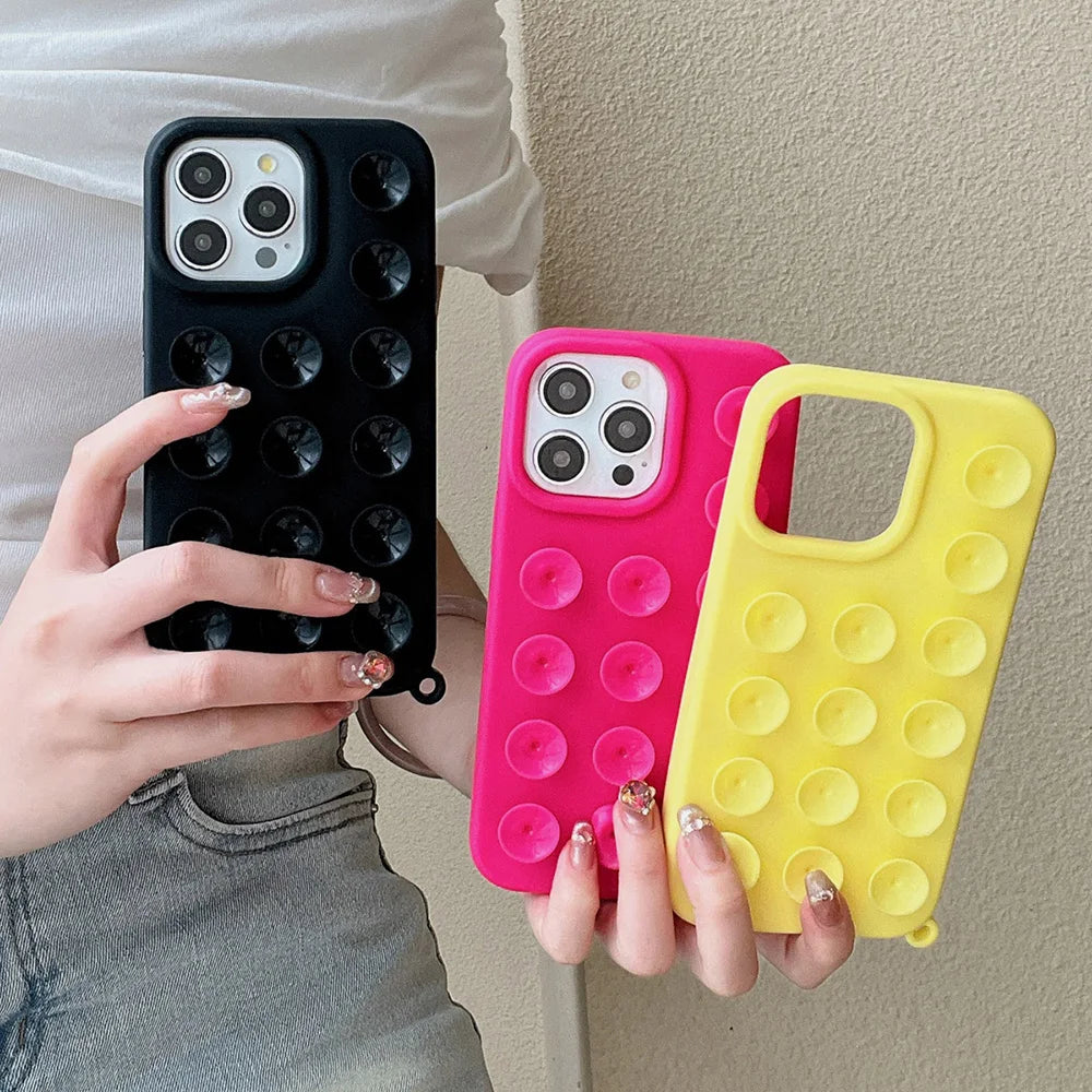Suction Cup Soft Phone Case For iPhone V2