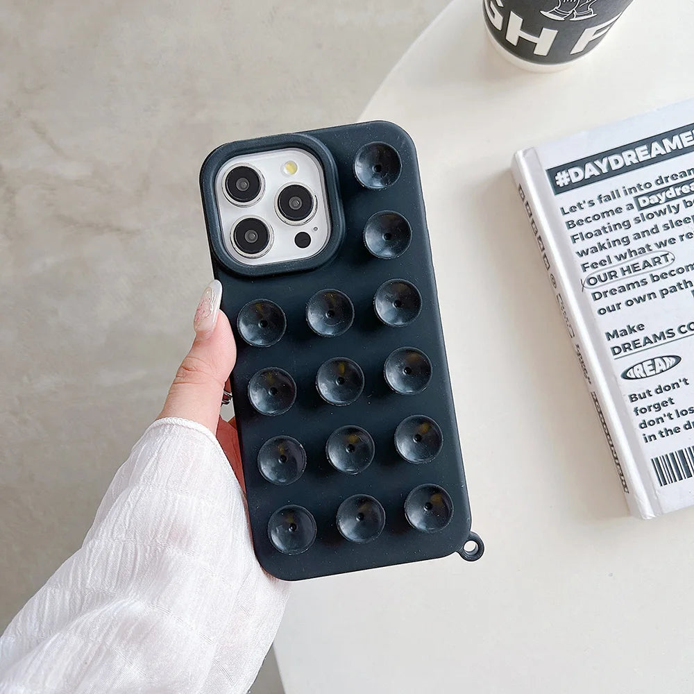 Suction Cup Soft Phone Case For iPhone V2