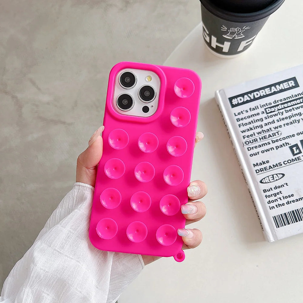 Suction Cup Soft Phone Case For iPhone V2