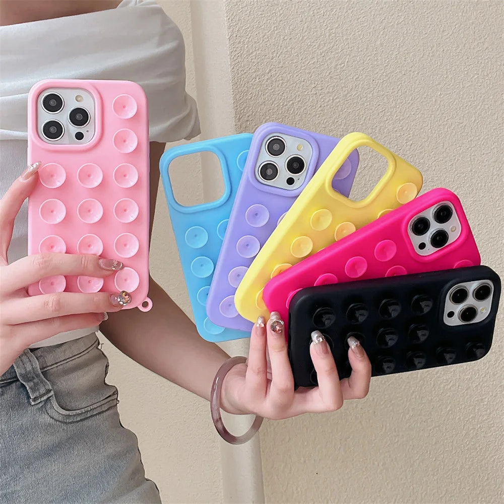 Suction Cup Soft Phone Case For iPhone V2